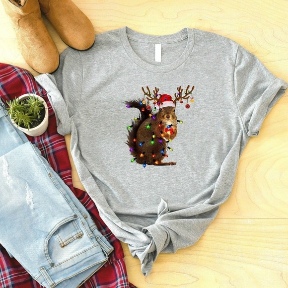 Christmas Squirrel Lights Shirt, Christmas Shirt, Funny Christmas Shirt - Picture 1 of 2